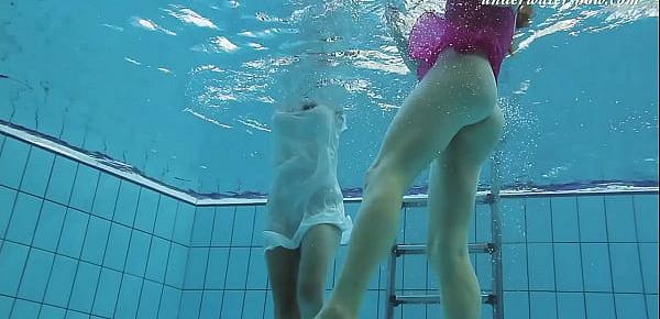 trendsUnderwater swimming pool lesbians Lera and Sima Lastova